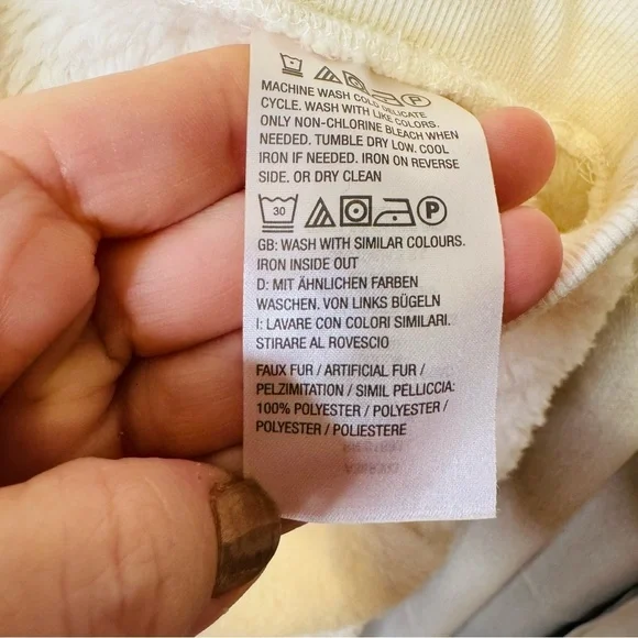 Denim & Co Cream Faux Fur Lounge Pants with Relaxed Fit Medium - Picture 7 of 9